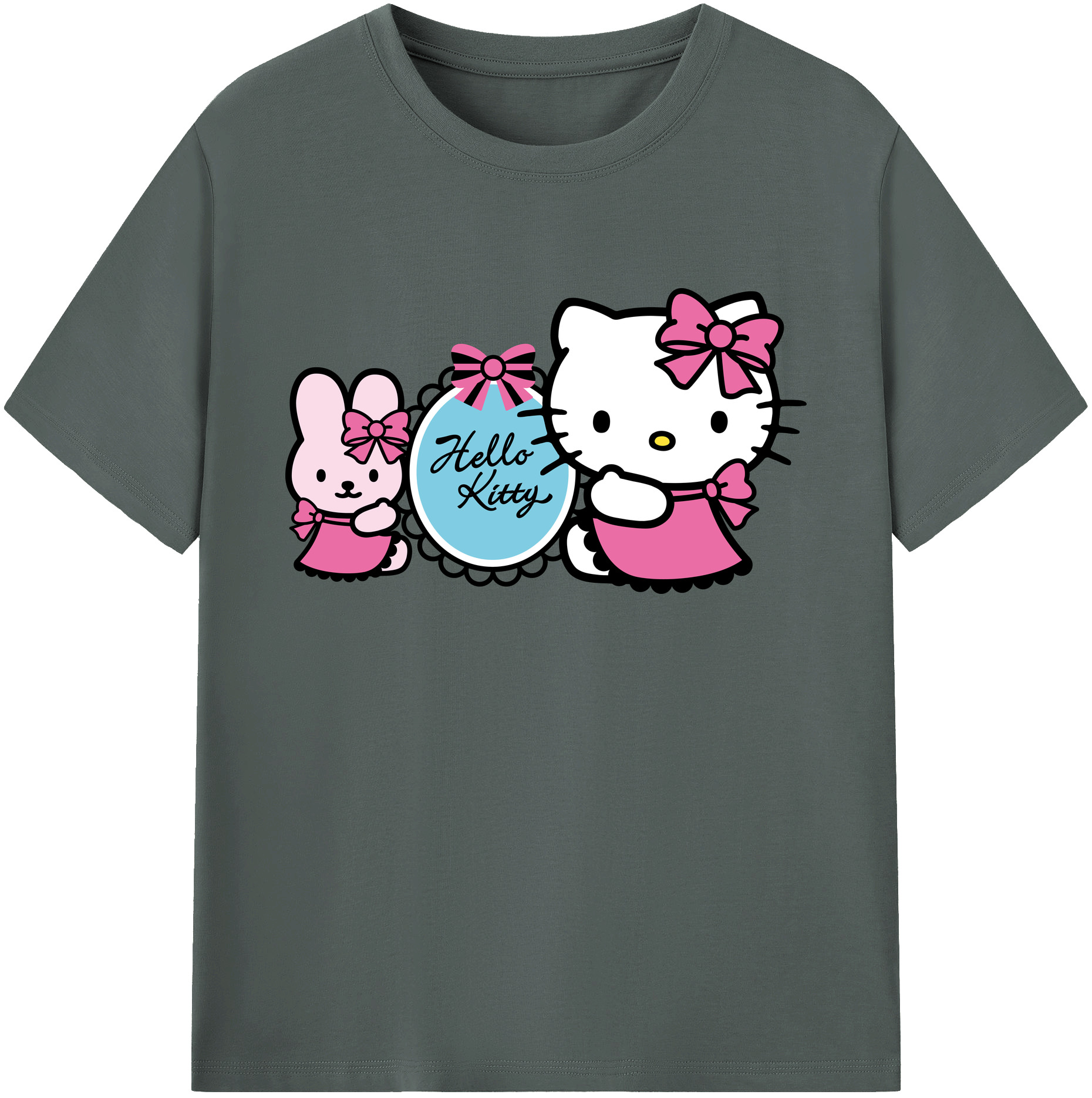 （画像用） Hello Kitty ハローキティ 綿100％ メンズ半袖Tシャツ｜肌触りやわらか＆通気性